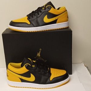 Air Jordan 1 Low/Black/White/Yellow Ochre/11.5M=13W/553558-072